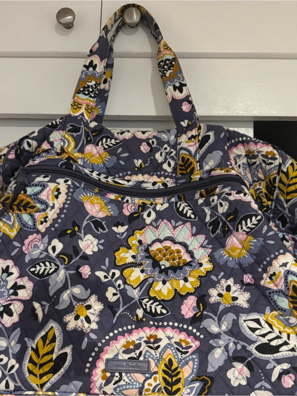Vera Bradley Quilted Floral Duffle Weekender Bag in Navy - Picture 2 of 11